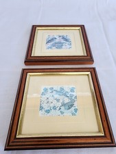Sharon Jervis bird miniatures from original watercolor England vintage blue
