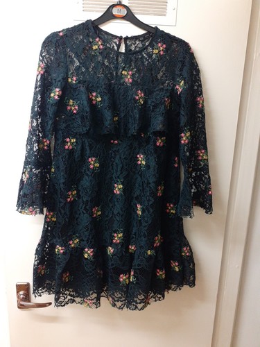 Zara black floral embroidered
