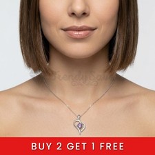 Purple amethyst heart necklace - heart,