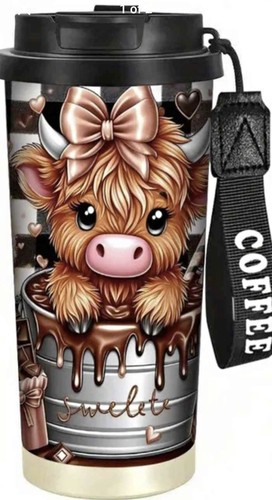 Highland cow 18oz stainless - cow,