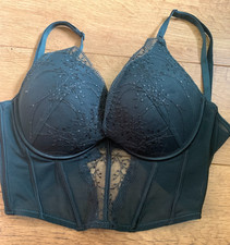 Primark Dark Green Embroidered corset 34C