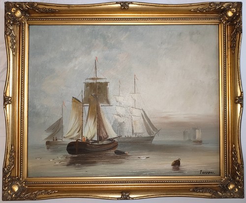 Framed painting wood canvas - framed,