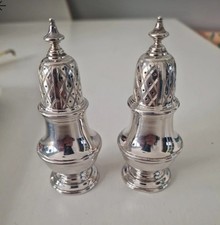 Sterling Silver Salt & Pepper Pots  Hallmarked  C.J.Vander 1981