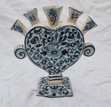 Delft blue white tulip vase