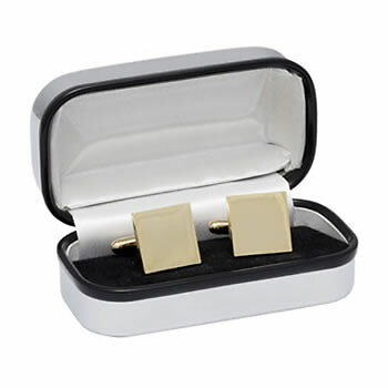 Square gold plated cufflinks - square,