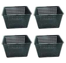 4 Large 19cm square plastic aquatic pots baskets for water plants and pond