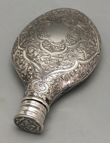 Victorian silver hip flask - victorian,