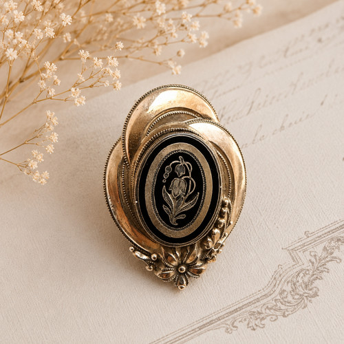 Biedermeier brooch foam gold - biedermeier,