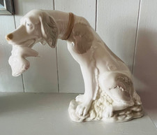 Porcelain dog figurine by D’ART made In Spain  in 1980s  Beautiful large piece