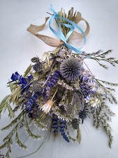 Dried Flower Blue Purple Thistle bouquet, Scottish dried flower gift 30cm x 20cm