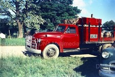 Vintage Medium Format Color Negative 1950 Red Chevy Pickup delivery Truck