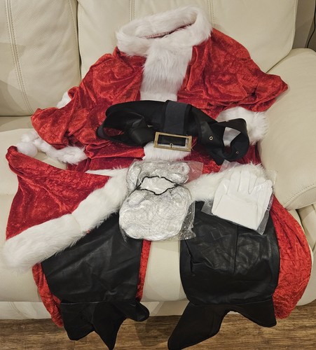 Plush red velvet santa - red, claus