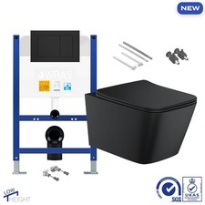 Black Wall Hung Toilet Square