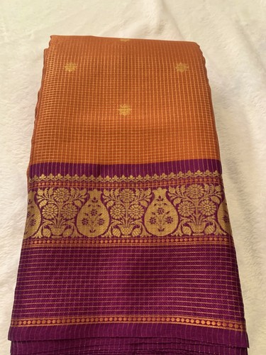 Semi silk saree rust orange - semi,