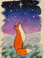 Fox & Stars Watercolour