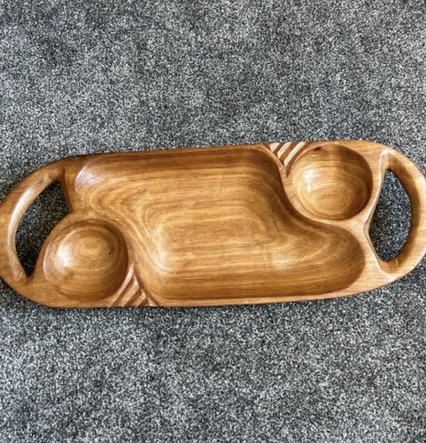Hand carved wooden food - carved, dish