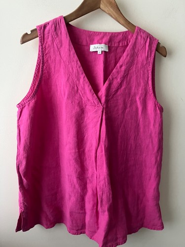 Sahara top size pink linen - sahara,