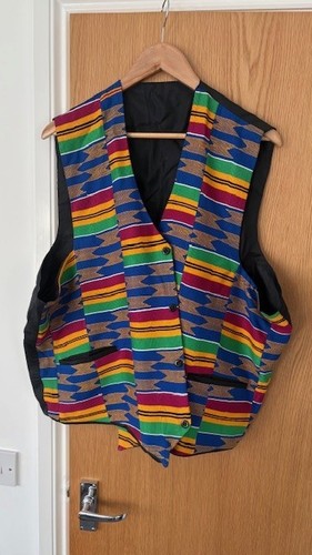Kente cloth ghanian waistcoat - ,