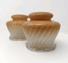 Antique Glass Lamp Shades Pair