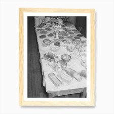 Table Loaded With Food, Jaycee Buff Framed Wall Art Poster Canvas Print Picture