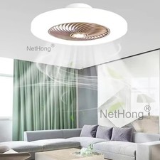 LED Ceiling Fan Light Dimmable Living Room Chandelier Lamp With Remote Control`