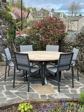 NEW 4SO 4 SEASONS OUTDOOR5 X BARI DINING CHAIRS TEXTILENE GARDEN STACKABLE
