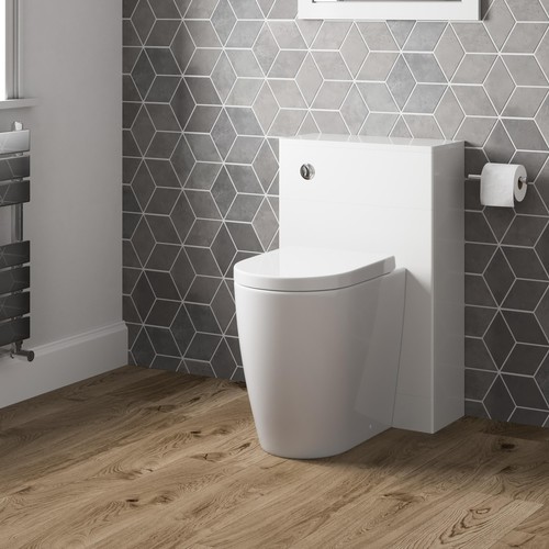 White gloss concealed cistern - concealed,