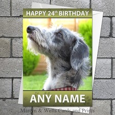 Lurcher birthday card. 5x7