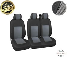 Universal Premium Grey-Black Fabric Seat Covers 2+1 For Van Bus Truck Camper
