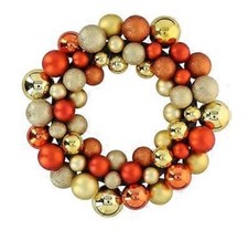 Xmas wreath 55pc ball copper baubles durable indoor/ outdoor decor