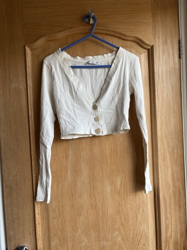 Zara white long sleeve ribbed - white,