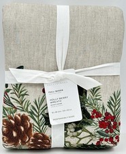 Pottery Barn Holly Berry Wreath Duvet Cover~Full Queen~ NEW