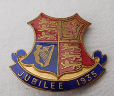 Vintage Enamel 1935 Jubilee Badge King George V Fine Quality Badge