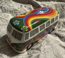 Volkswagen Bus T1 ceramic Hippie Style Flower Power Money Box VW