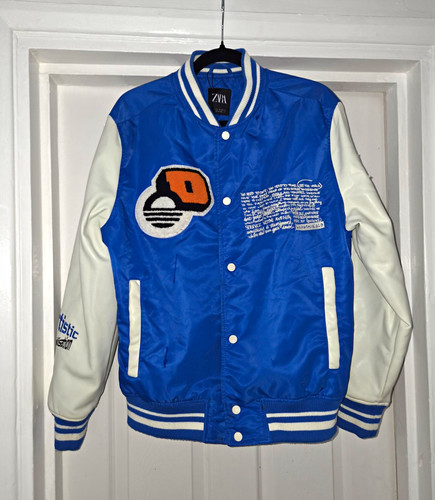 Zara blue white faux - zara, leather