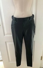 BNWOT Black faux leather cinched Booty pants skinny bum lift trousers size S 8