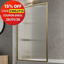 Brushed Brass Over Bath Shower