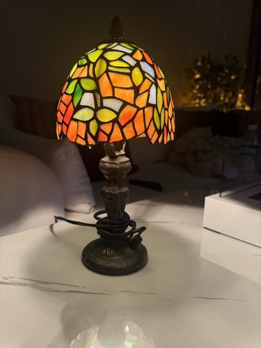 Vintage stained glass lamp - vintage,