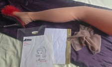 Aristoc Top Teens Full Fashioned Mesh Stockings Size 9.5 Color Allure Cuban Heel