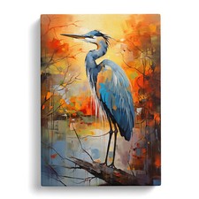 Heron Expressionism Art Canvas