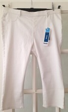 LOVELY PAIR OF LADIES BHS WHITE DENIM CROP TROUSERS - SIZE 20 - BNWT