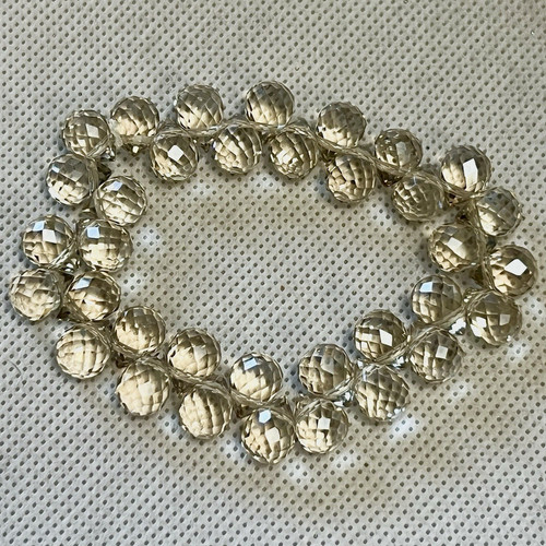 Clear faceted crystal beaded - clear,