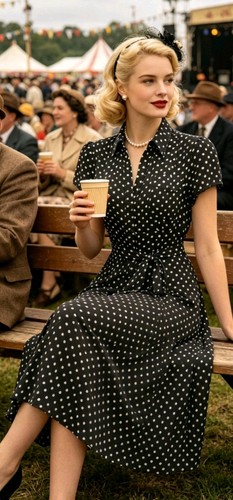 Vintage 1940s 50s style black - style,