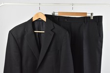 Men's Jeff Banks Two Piece Suit Black 100% Wool 42" Jacket & 36" Trousers