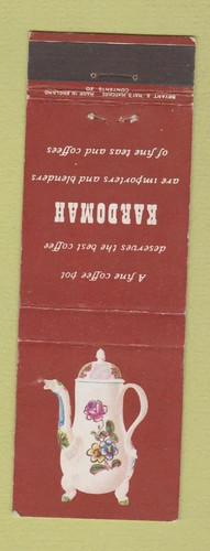 Matchbook cover kardomah - -,