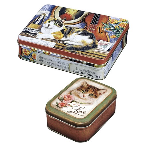 Musical victorian cat tin - musical, &