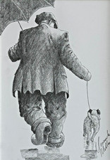 Original ALEXANDER MILLAR Gadgie Pencil Drawing 'Forever Comrades' Signed & Cert