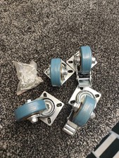 Castor Wheels 4 Pack Swivel Castor Heavy Duty Braked 50mm Swivel Trolley