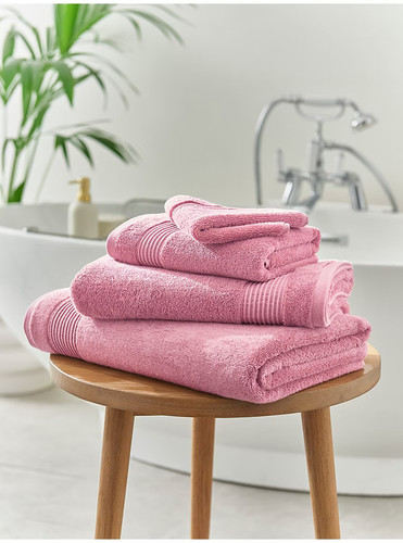 Pink egyptian cotton towel set - pink,