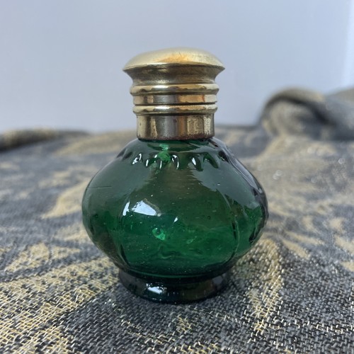 Antique green moulded glass - green,